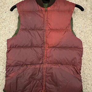 Vintage Reversible Hunting Down Filled Puffer Vest Ammo Pouch Pockets Large
